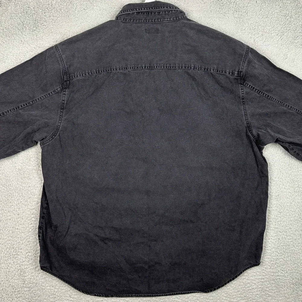Levis Shirt Mens 2XL Black Denim Button Down Red Tab Casual Jean Long Sleeve EUC